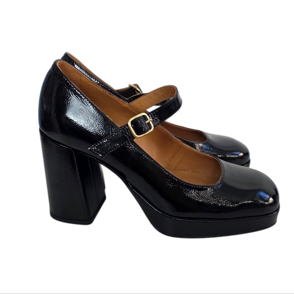 Sezane Georgia High Mary Jane's Patent Leather Size 37 US 6 New Without Box - Picture 2 of 9